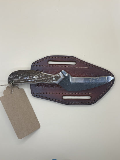 STS Ranch x Exotic Texas Knives D2 Cut-N-Up Powder-Coated Knife with Elk Handle