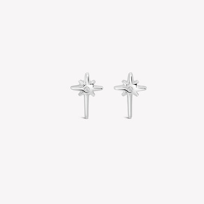 Silver Adoring Star Stud Earrings