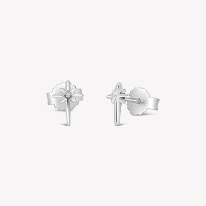Silver Adoring Star Stud Earrings