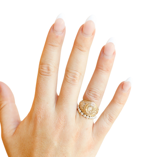 Lauren Beaded Band in Gold