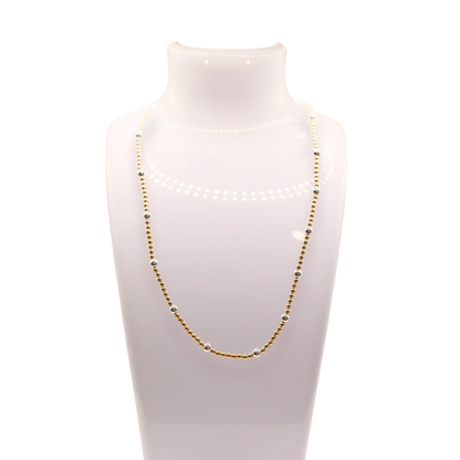 Beaded Blondes 16" Olive Gold with Silver Stretch Necklace – Clasp-Free Boutique Jewelry