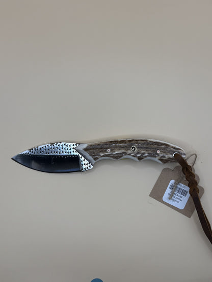 STS Ranch x Exotic Texas Knives D2 Elk Antler Hologrind Handmade Knife