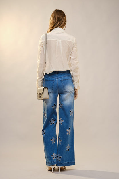 Ruffle Pleated Pearl Button Blouse