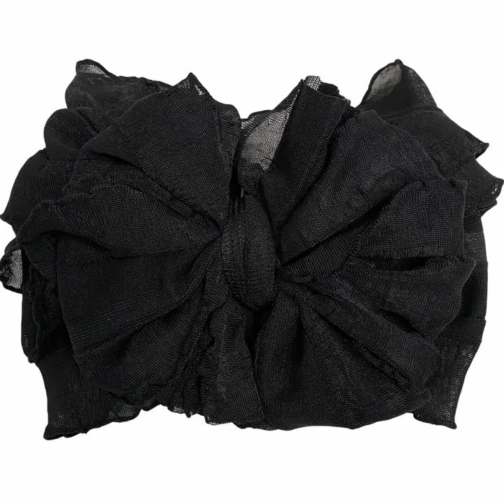 Baby Ruffled Headband - Black