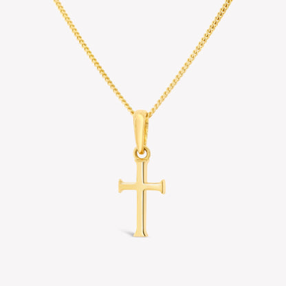 Gold Small Cross Pendant Necklace