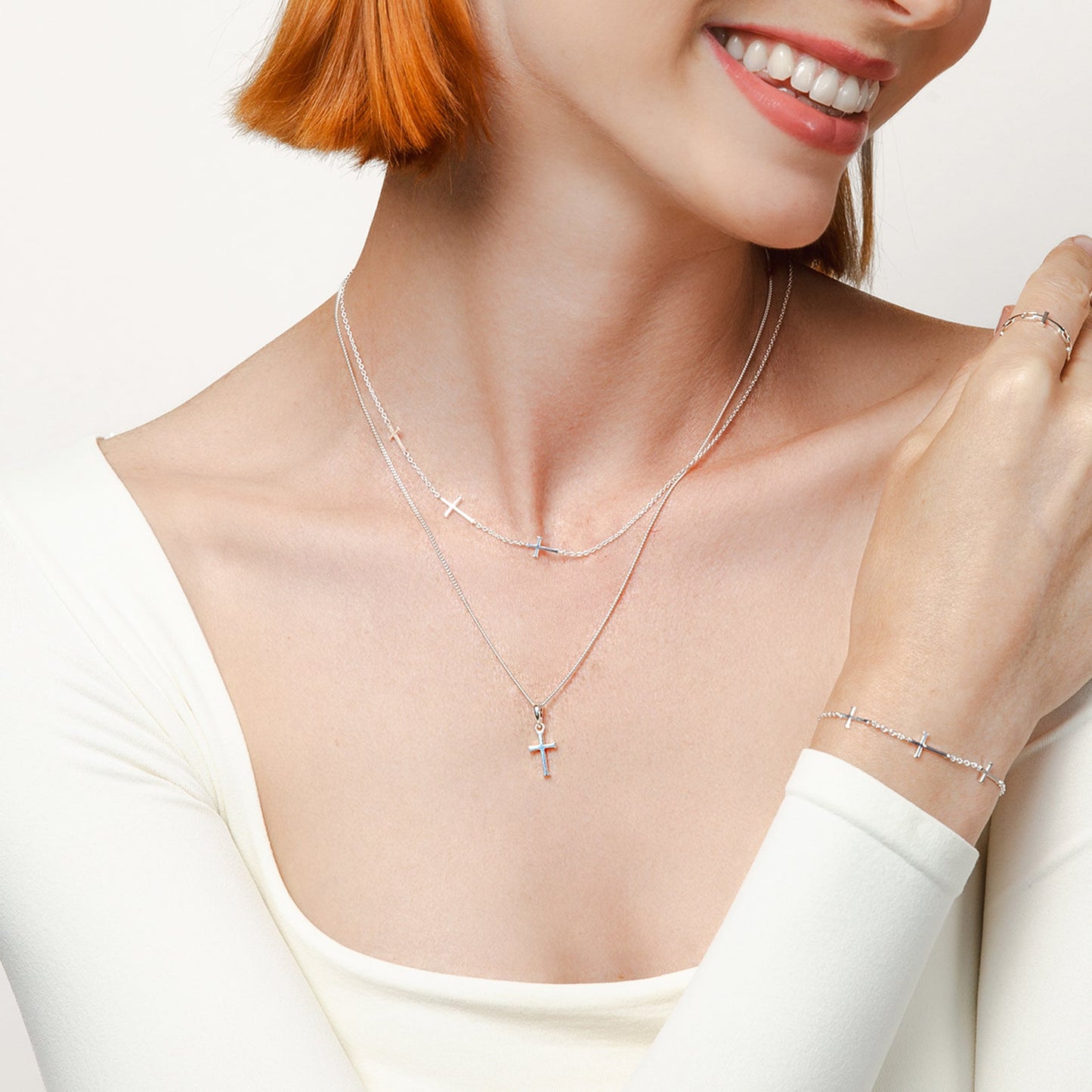 Silver Small Cross Pendant Necklace