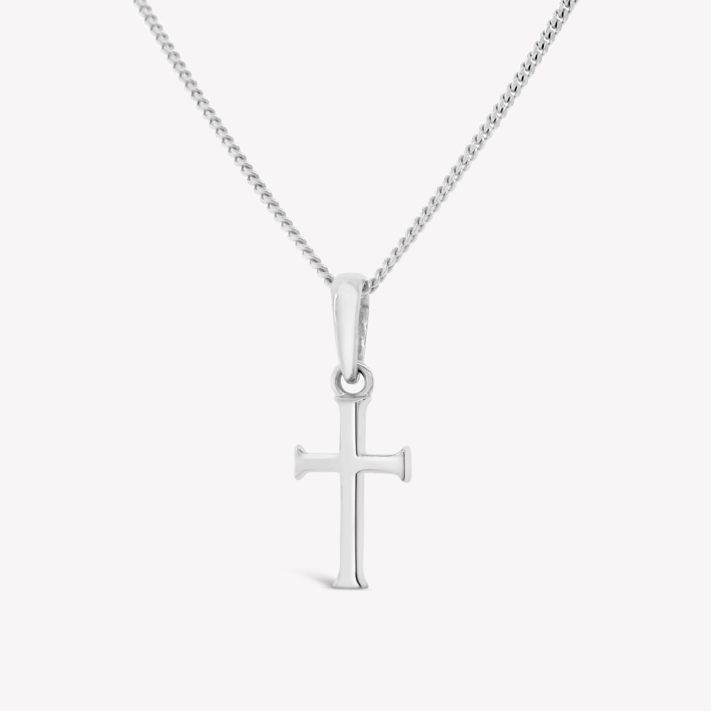 Silver Small Cross Pendant Necklace