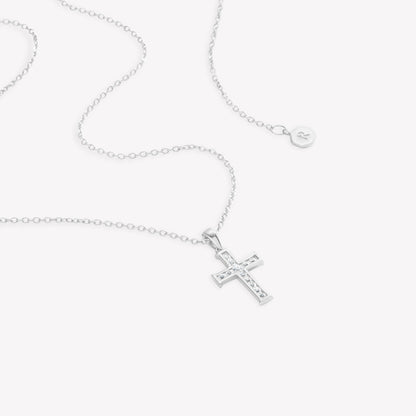 Silver Luminous Cross Pendant Necklace
