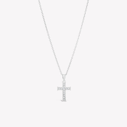Silver Luminous Cross Pendant Necklace