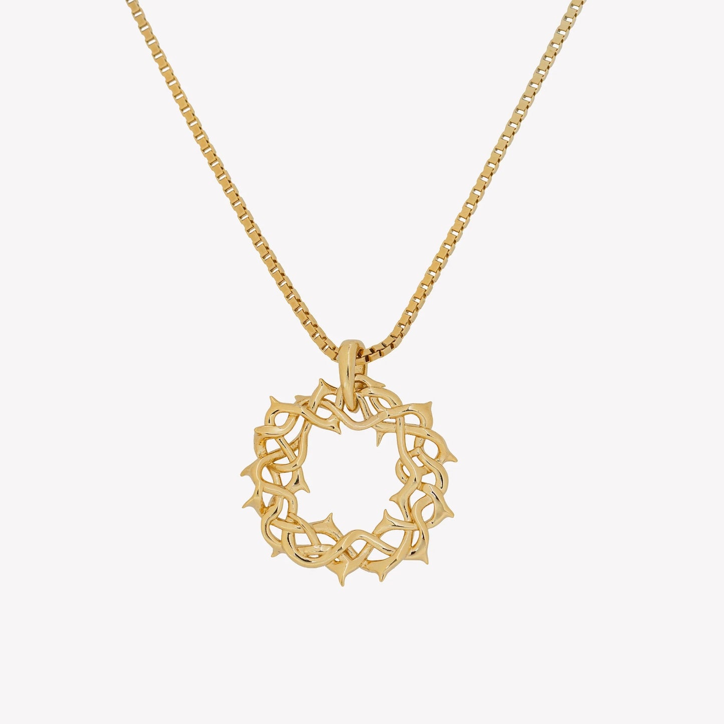 Gold Crown of Thorns Pendant Necklace