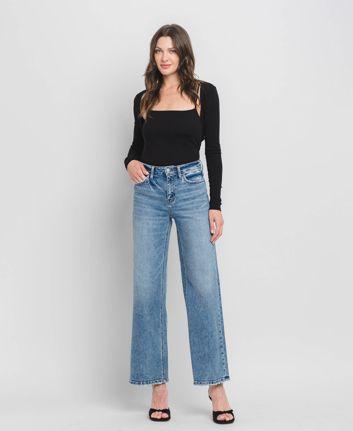 FM - HIGH RISE WIDE LEG JEANS ELBE RIVER