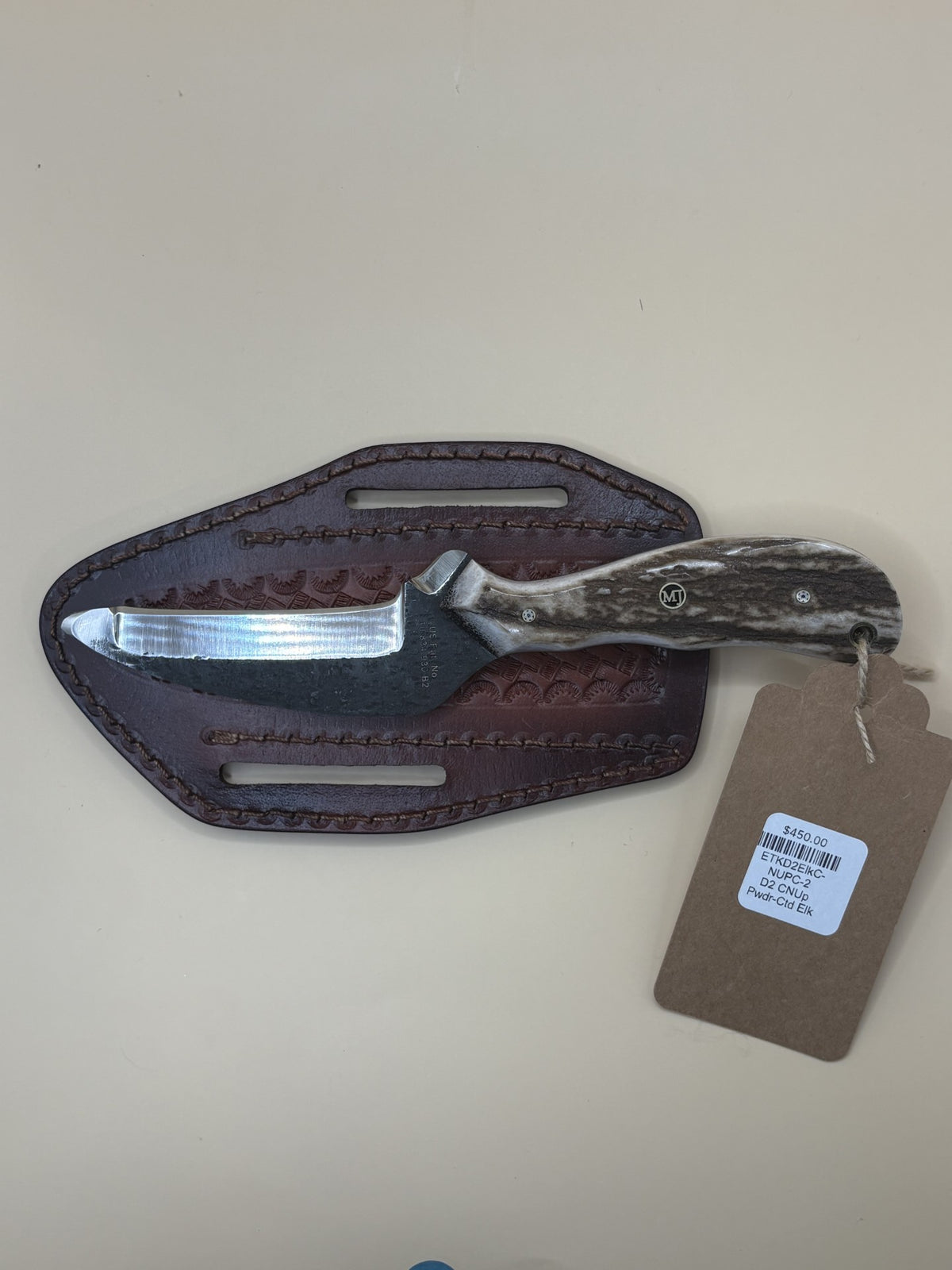 STS Ranch x Exotic Texas Knives D2 Cut-N-Up Powder-Coated Knife with Elk Handle