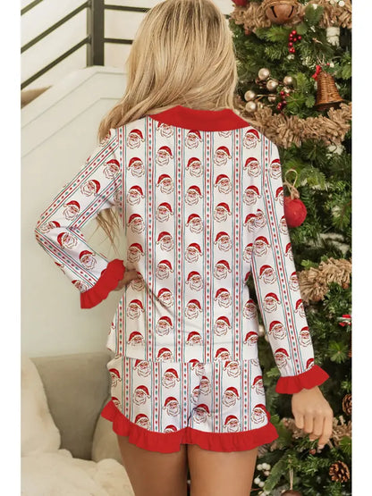 Christmas Santa Striped Pajama Set