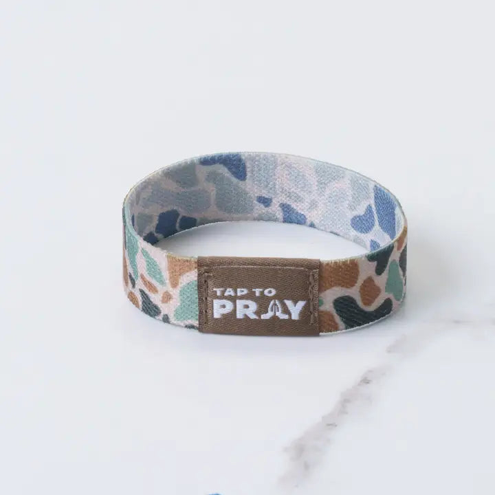 Tap To Pray Wristbands - River Rock Camo & Sage