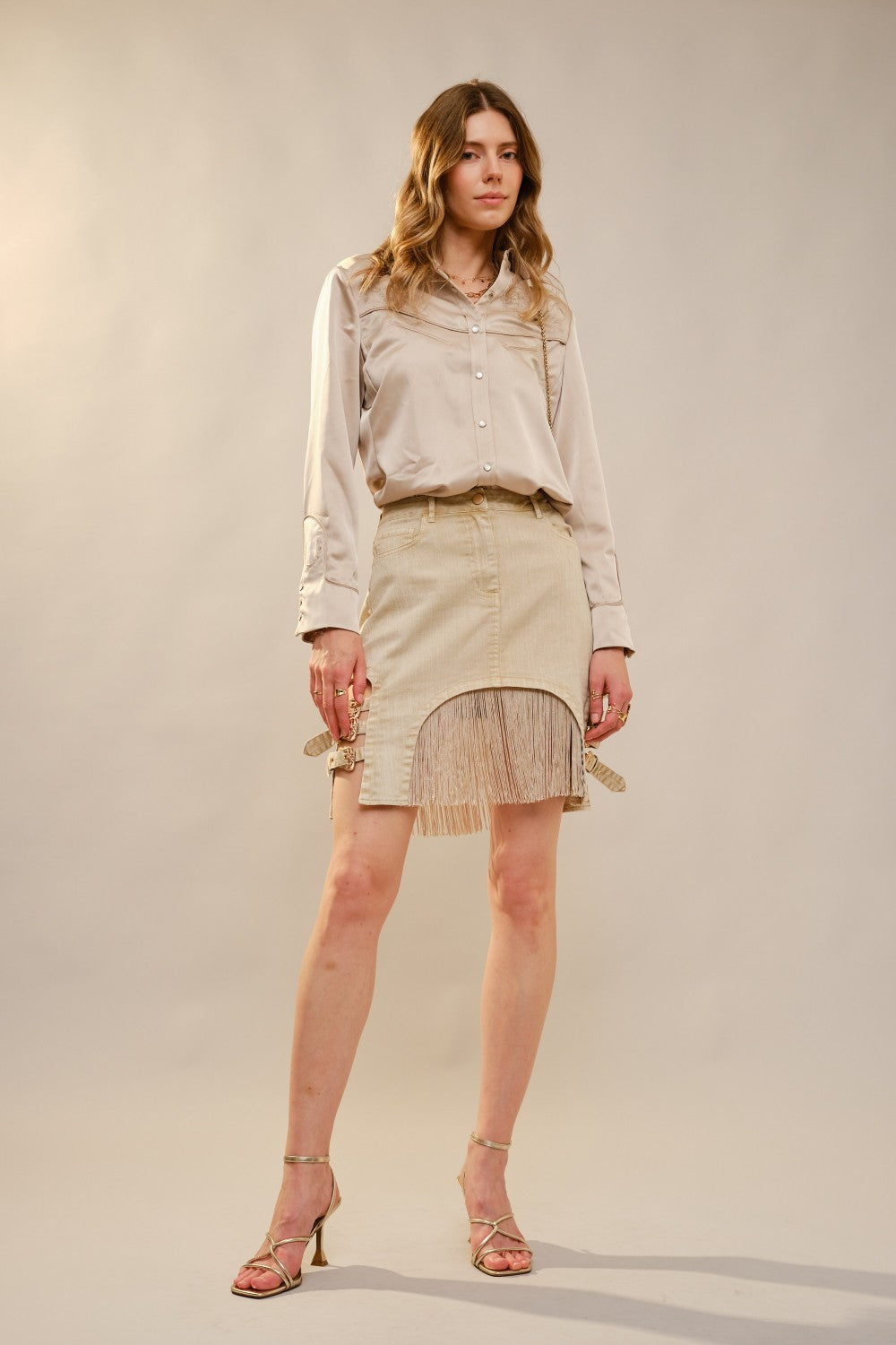 Satin Western Embroidered Snap Shirt