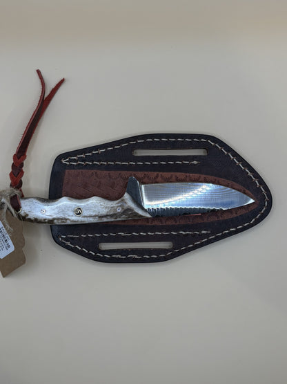 Exotic Texas Knives D2 Elk Antler Handle Skinner Knife – Handmade Fixed Blade