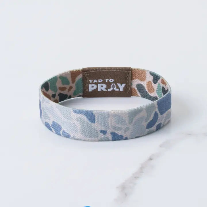 Tap To Pray Wristbands - River Rock Camo & Sage
