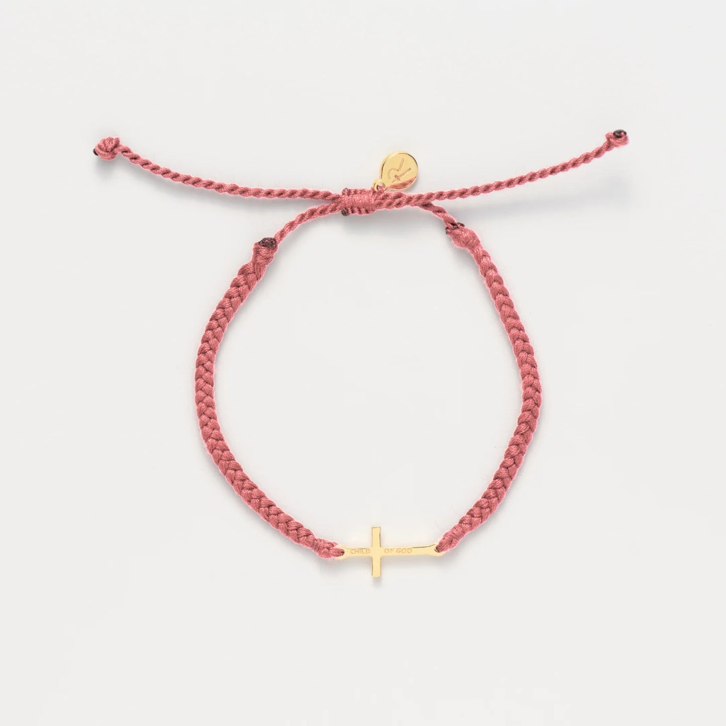 Child of God Braided Bracelet Silver/Dusty Rose