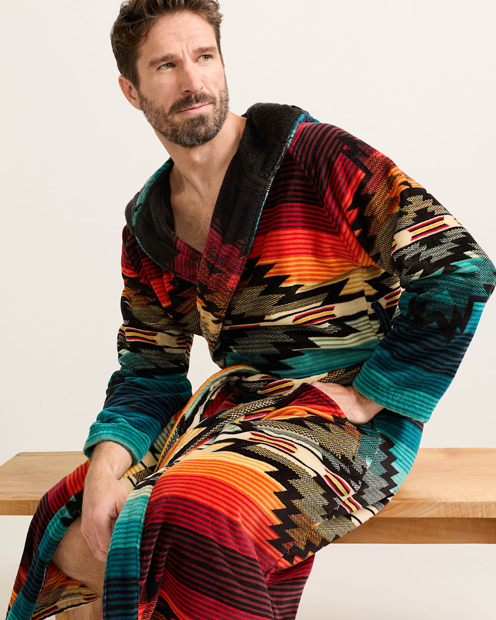 Pendleton Saltillo Sunset Cotton Terry Velour Bathrobe – Unisex Luxury Robe