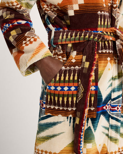 Unisex Mystic Lake Cotton Terry Velour Bathrobe