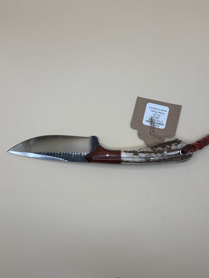 STS Ranch x Exotic Texas Knives D2 Hologrind Rosewood & Elk Antler Handmade Knife