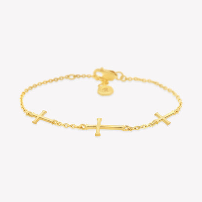 Gold Calvary Cross Bracelet