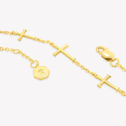 Gold Calvary Cross Bracelet