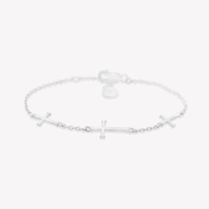 Silver Calvary Cross Bracelet