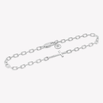 Silver Mini Chain Breaker Cross Bracelet