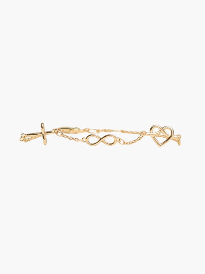 Rizen Christian Jewelry Gold Faith, Hope & Love Bracelet