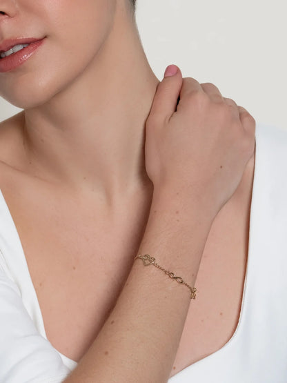 Rizen Christian Jewelry Gold Faith, Hope & Love Bracelet