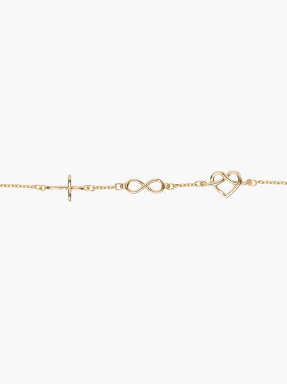 Rizen Christian Jewelry Gold Faith, Hope & Love Bracelet