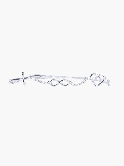 Rizen Christian Jewelry Silver Faith, Hope & Love Bracelet