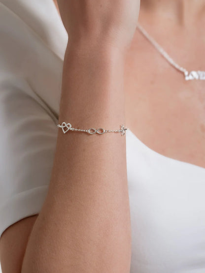 Rizen Christian Jewelry Silver Faith, Hope & Love Bracelet
