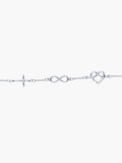 Rizen Christian Jewelry Silver Faith, Hope & Love Bracelet