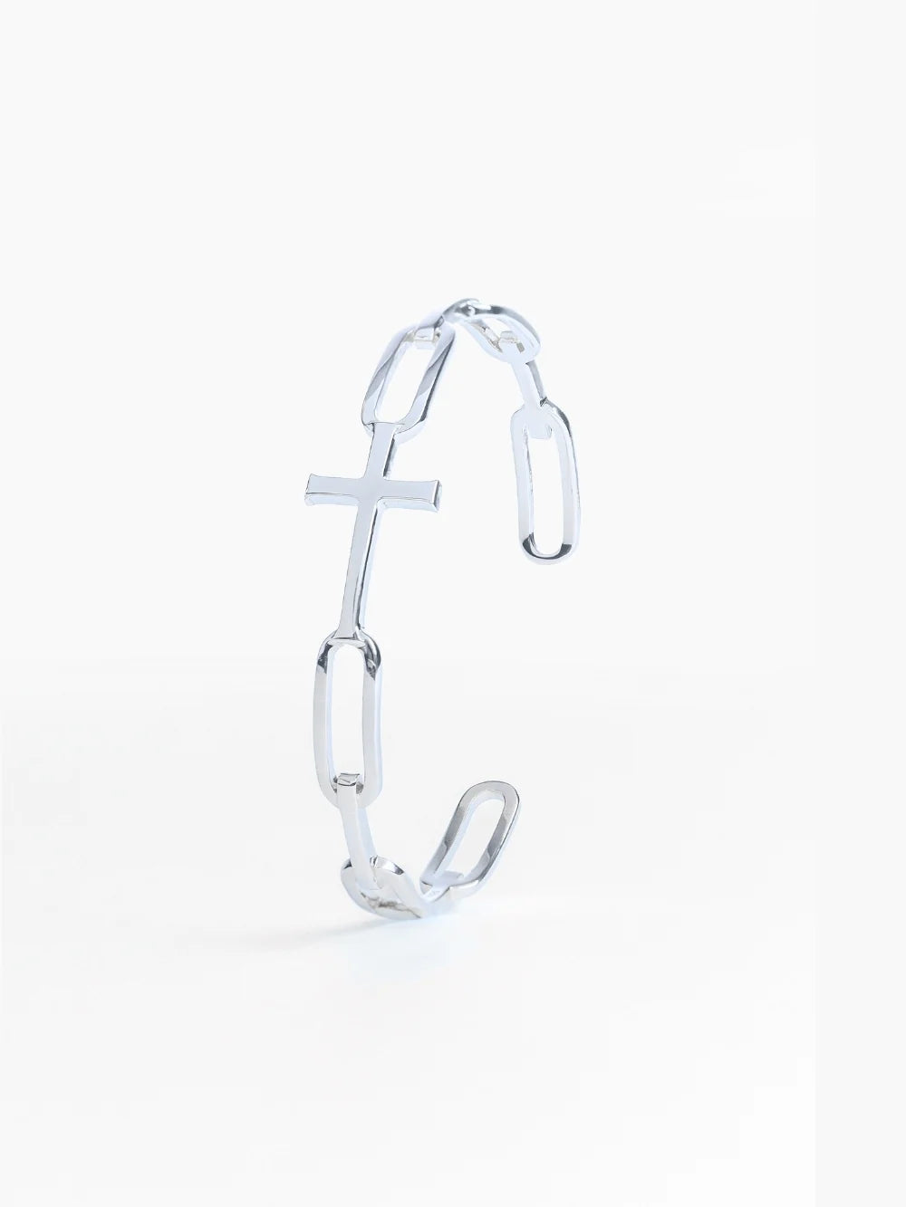Rizen Christian Jewelry Silver Chain Breaker Bangle
