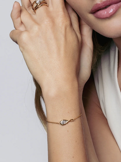 Rizen Christian Jewelry Gold Solace Tear Bracelet – 6.7"