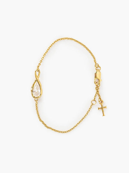 Rizen Christian Jewelry Gold Solace Tear Bracelet – 6.7"
