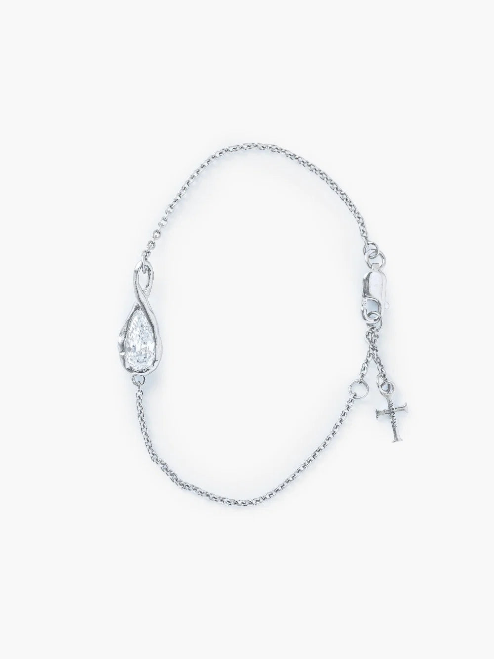 Rizen Christian Jewelry Silver Solace Tear Bracelet – 6.7"