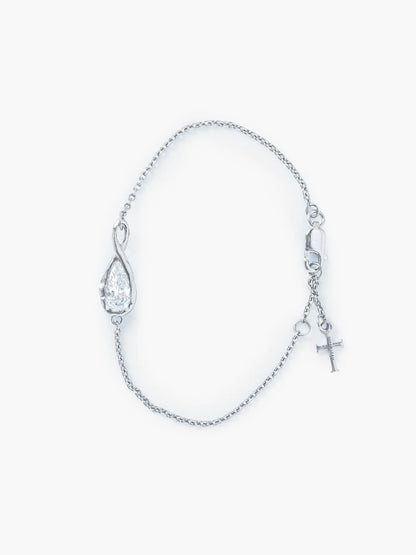 Rizen Christian Jewelry Silver Solace Tear Bracelet – 6.7"