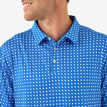 Texas Blue & White Perf Polo