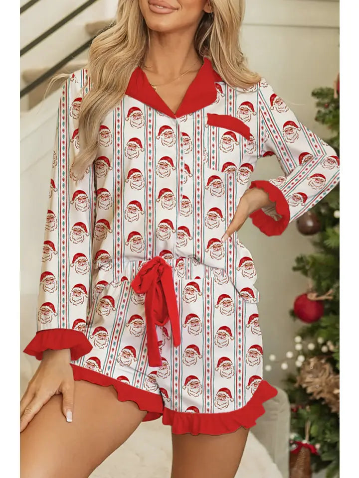 Christmas Santa Striped Pajama Set