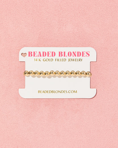 6MM Gold Beaded Bracelet