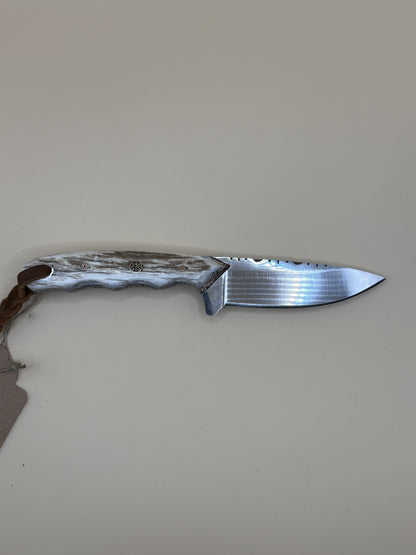 STS Ranch x Exotic Texas Knives D2 Hologrind Elk Antler Handmade Knife