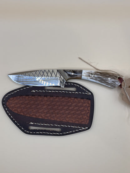 Exotic Texas Knives D2 Elk Ram Handle Knife – Premium Men's Hunting & EDC Knife