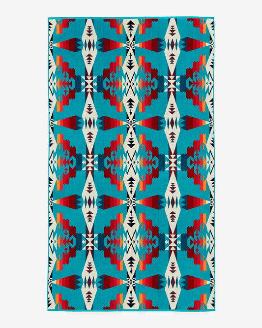 Pendleton Oversized Jacquard Spa Towel- Tucson Turquoise