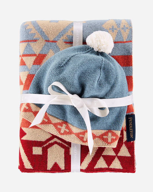 Pendleton Knit Baby Blanket with Beanie- Canyonlands Desert Sky