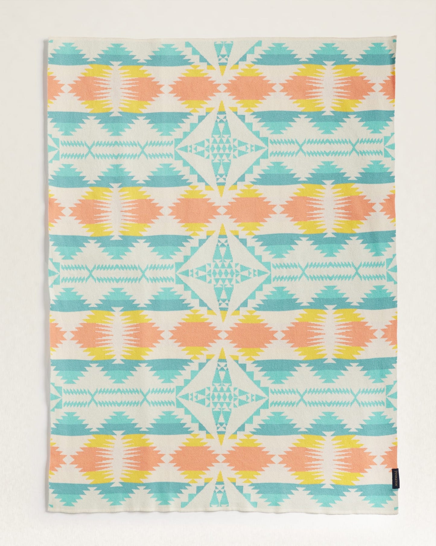 Pendleton Knit Baby Blanket with Beanie- Falcon Cove Tan