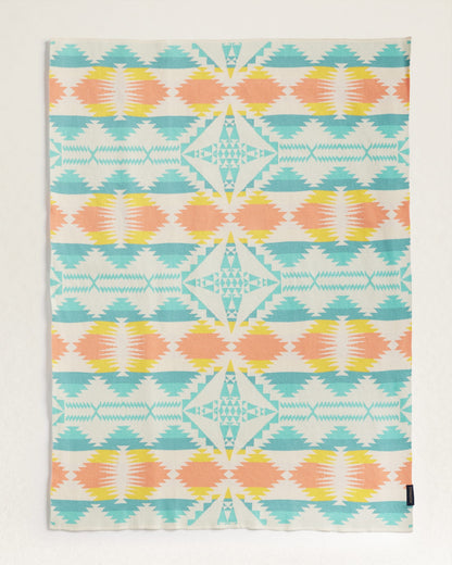 Pendleton Knit Baby Blanket with Beanie- Falcon Cove Tan