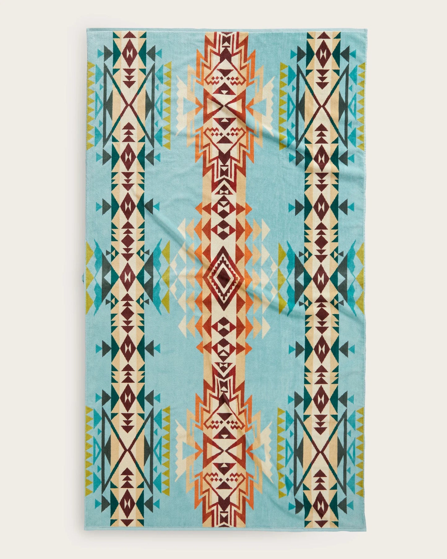 Pendleton Oversized Jacquard Spa Towel- Highland Peak Aqua